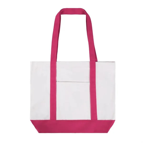 12 Oz Cotton Boat Tote Bag Front Pocket W/ Gusset