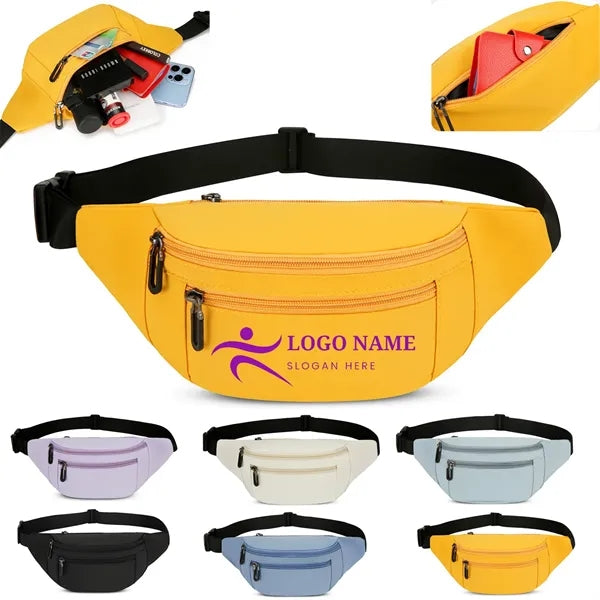 Spacious Fanny Pack with 3 Pockets & All-Metal Zipper Pulls