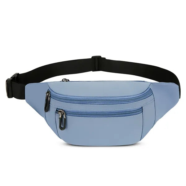 Spacious Fanny Pack with 3 Pockets & All-Metal Zipper Pulls