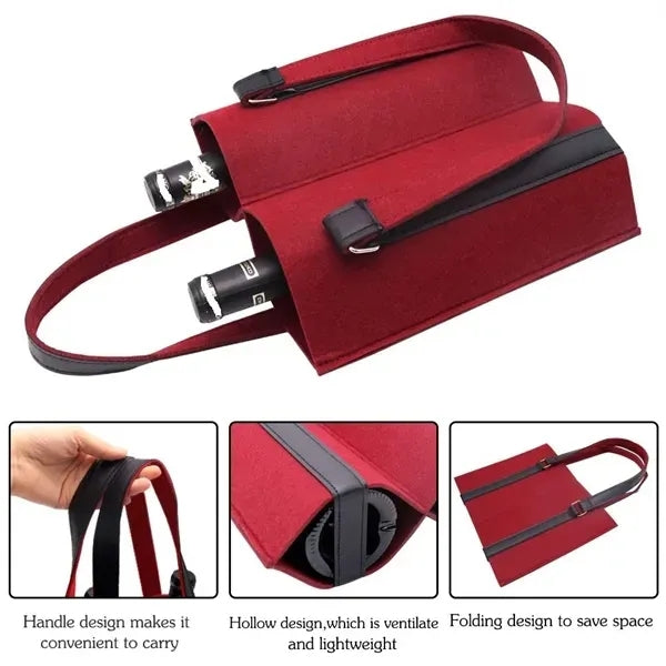 Felt Wine Carrier Tote Bag With Handle