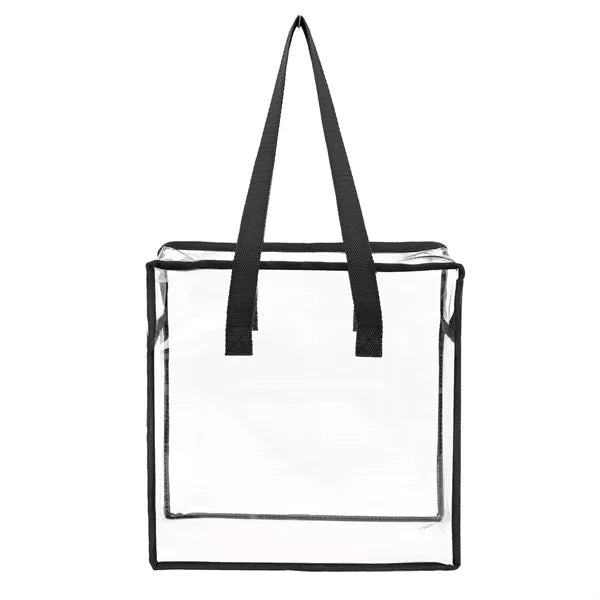 Clear Vinyl Stadium Compliant Zippered Tote Bag