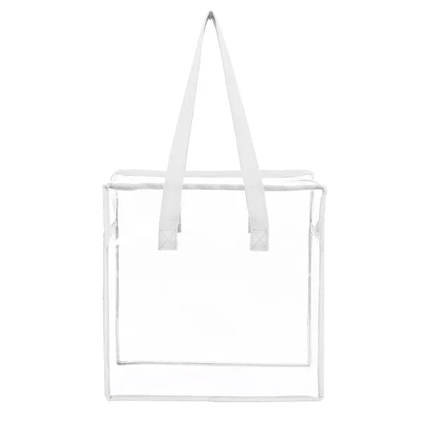 Clear Vinyl Stadium Compliant Zippered Tote Bag