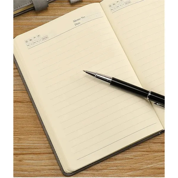 A5 Leather Buckle Business Meeting Notebook