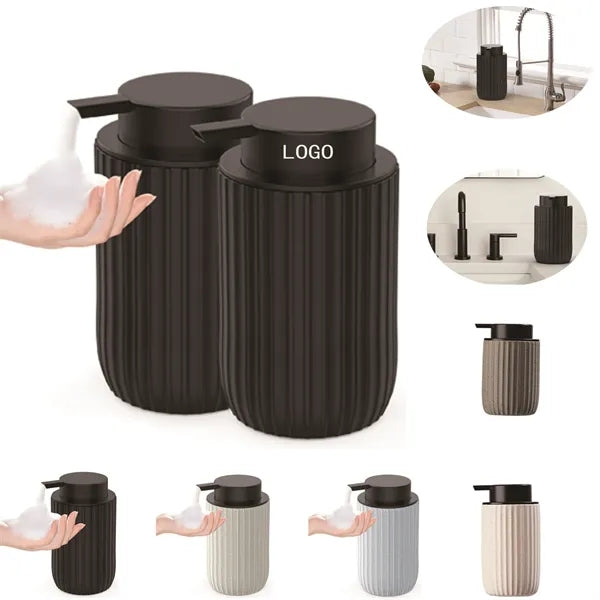 Ceramic Refillable Matte Streaks Soap Dispenser
