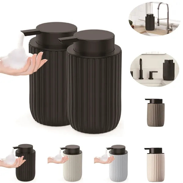 Ceramic Refillable Matte Streaks Soap Dispenser
