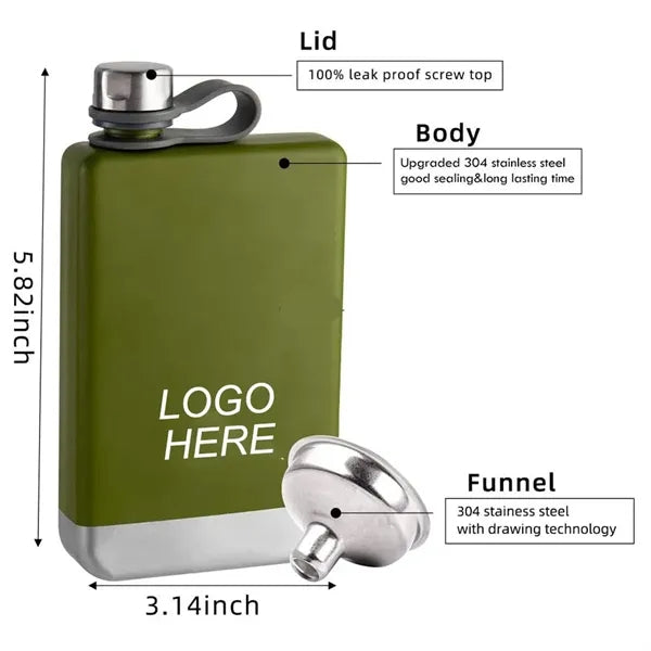 Stainless Steel 9oz Camping Flask