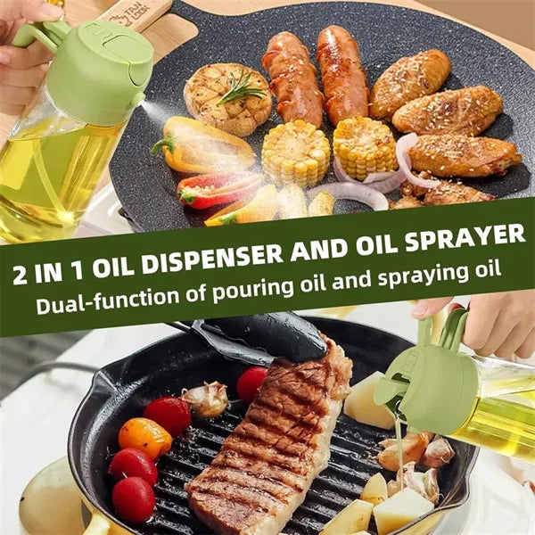 450ml 2 in 1Glass Oil Dispenser and Sprayer for Cooking