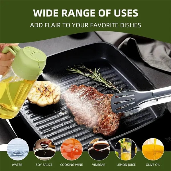 450ml 2 in 1Glass Oil Dispenser and Sprayer for Cooking