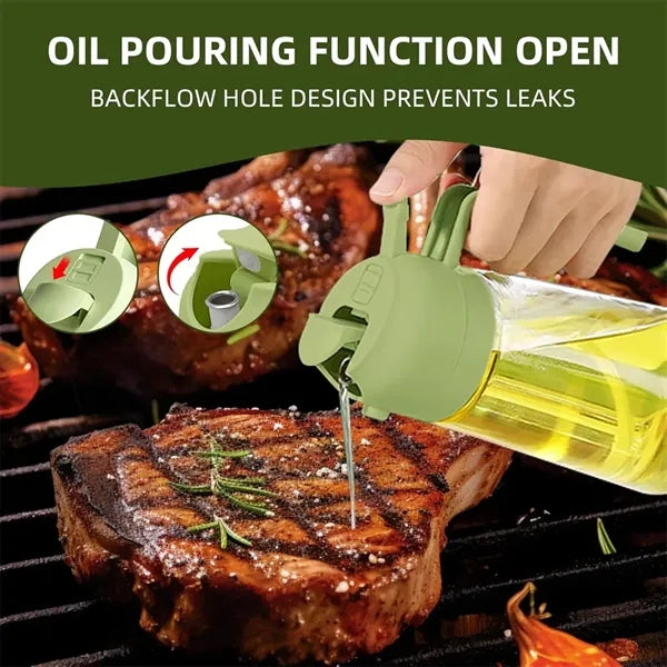 450ml 2 in 1Glass Oil Dispenser and Sprayer for Cooking