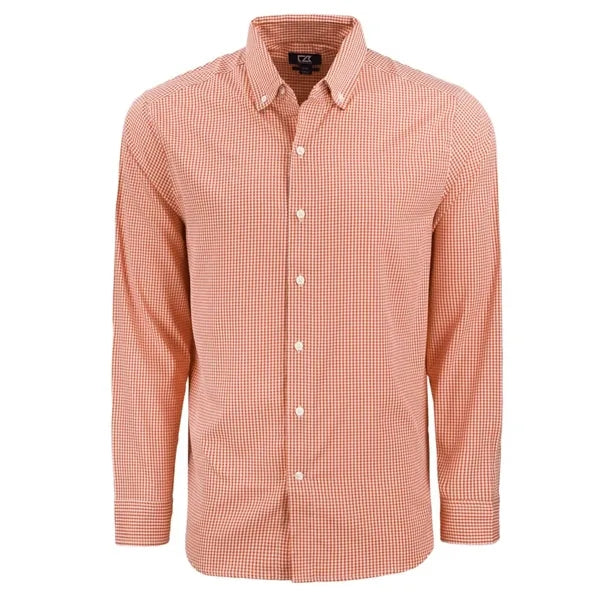 Cutter & Buck Skyline Recycled Gingham Mens Long Sleeve B...