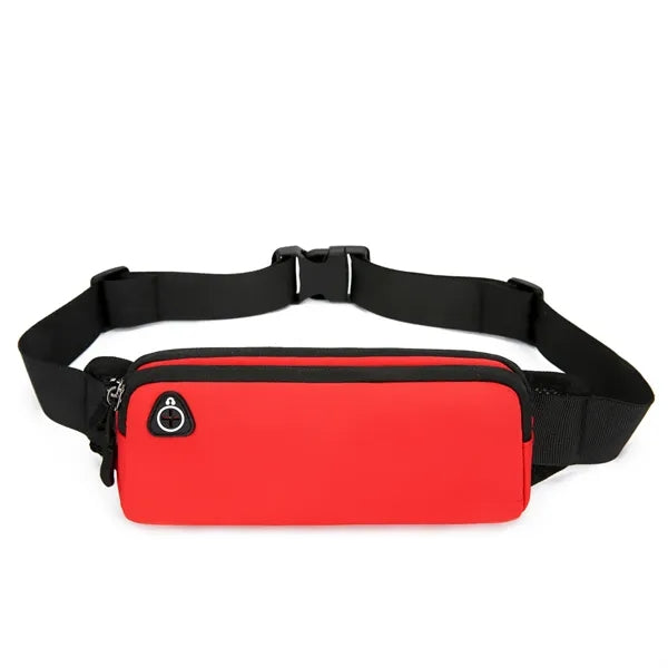 Compact Sports Waist Pack with Dual Pockets and Earbud Slot