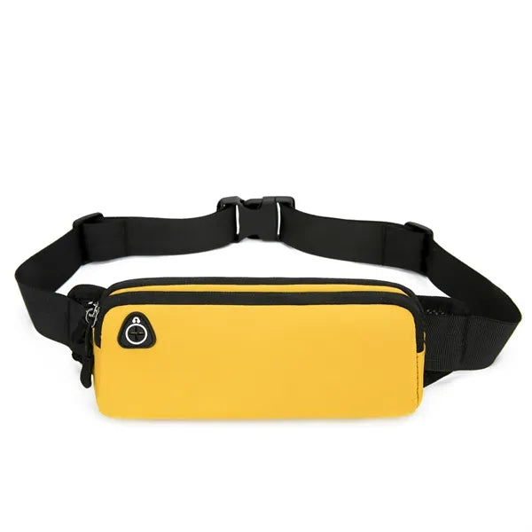 Compact Sports Waist Pack with Dual Pockets and Earbud Slot