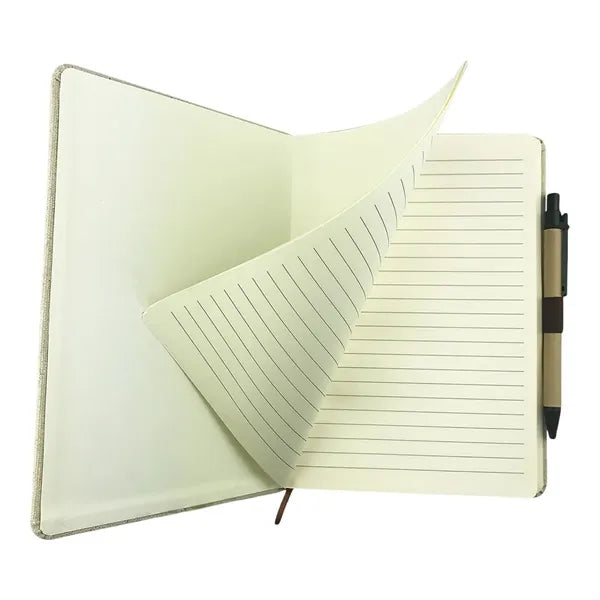 Linen Canvas Cover Notebook with Pen