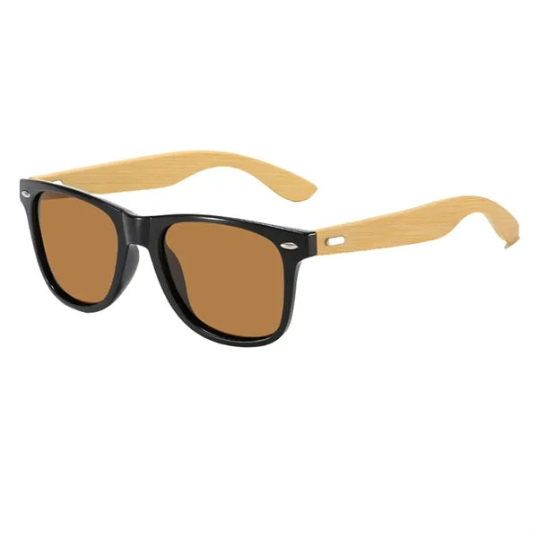 Bamboo Arm Retro Sunglasses UV Protection And Case
