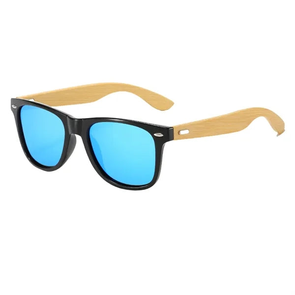 Bamboo Arm Retro Sunglasses UV Protection And Case
