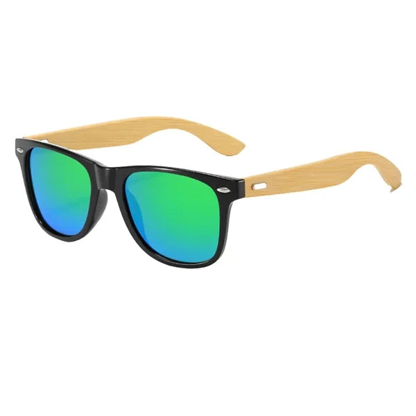 Bamboo Arm Retro Sunglasses UV Protection And Case