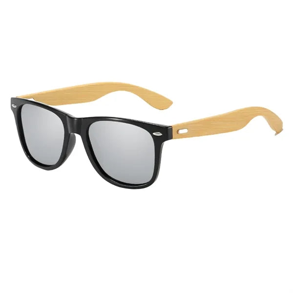 Bamboo Arm Retro Sunglasses UV Protection And Case