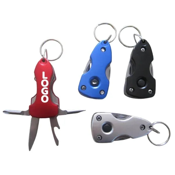 Mini Multi-Tool Keychain Knife with LED Light