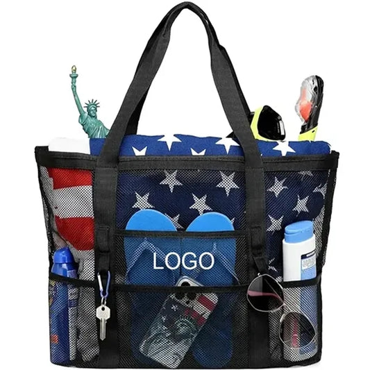 Mesh Beach Tote Bag Grocery Storage Net Pouch