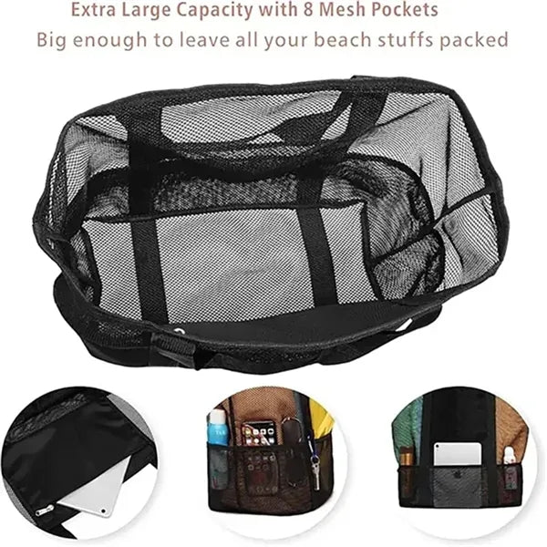 Mesh Beach Tote Bag Grocery Storage Net Pouch