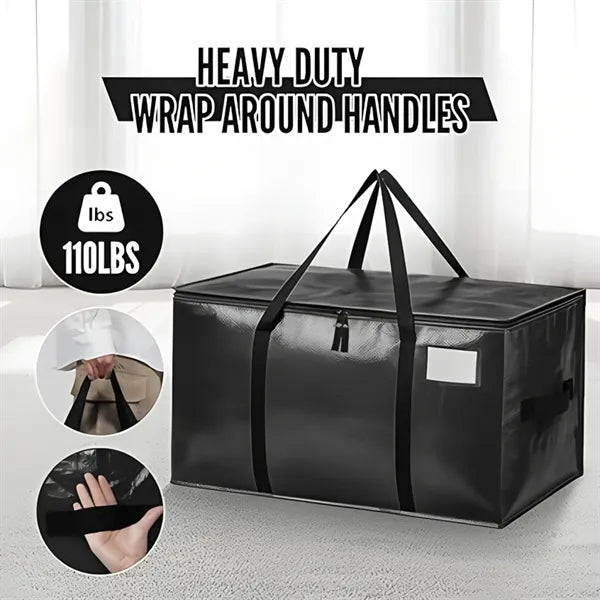 Heavy-Duty Moving Bags - Zippered Collapsible Storage Totes