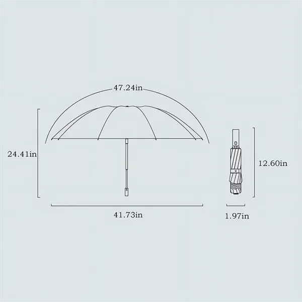 LED Flashlight Handle Auto Umbrella