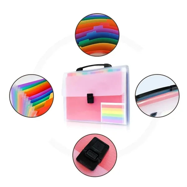 Colorful Expanding File Folder with Rainbow Dividers