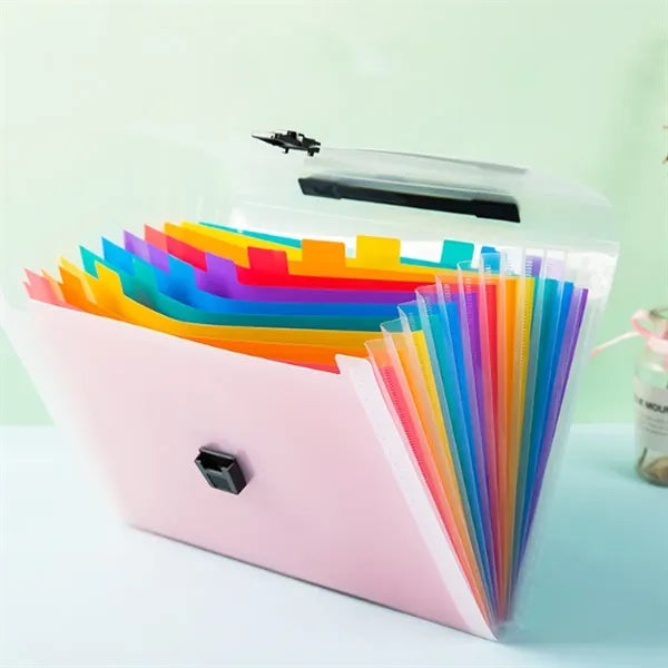 Colorful Expanding File Folder with Rainbow Dividers