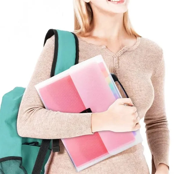 Colorful Expanding File Folder with Rainbow Dividers