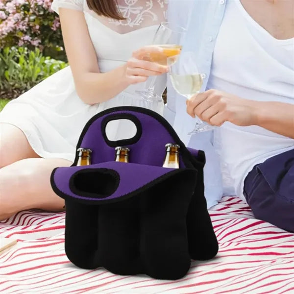 Neoprene 6-Bottle Insulated Cooler Carrier Tote