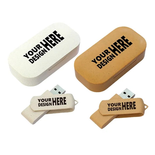 Wheat Straw Box USB Flash Drive Set Free Shipping