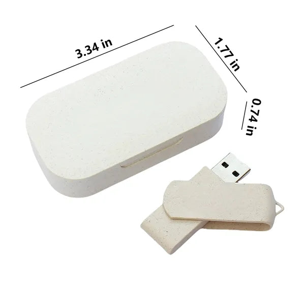 Wheat Straw Box USB Flash Drive Set Free Shipping