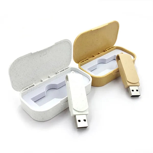 Wheat Straw Box USB Flash Drive Set Free Shipping