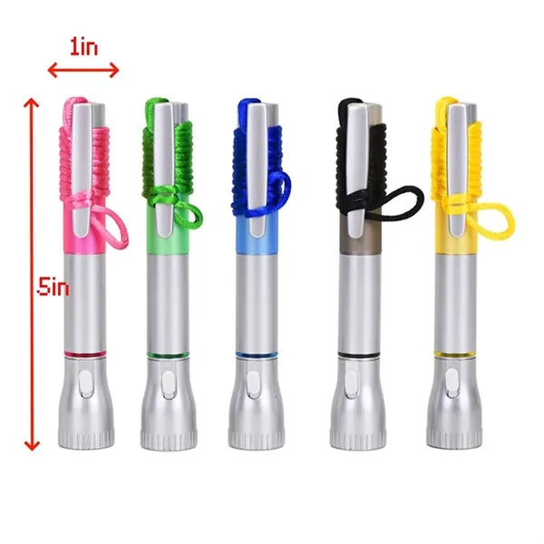 Flashlight with Pen and Lanyard