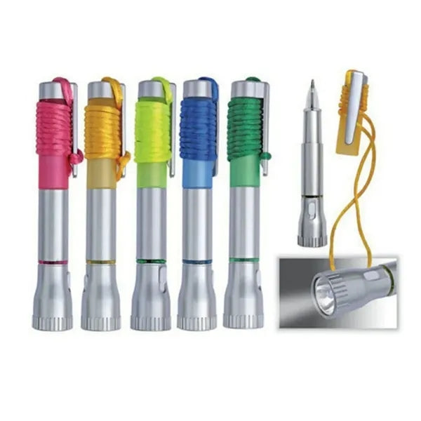 Flashlight with Pen and Lanyard
