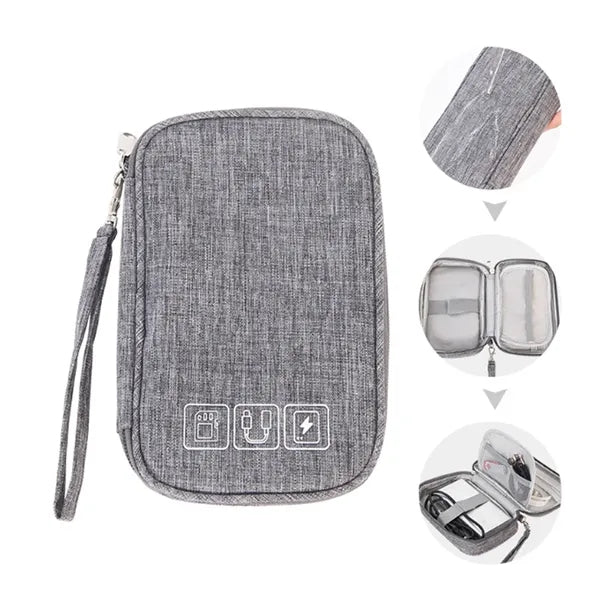 Portable Electronic Gadget Organizer Pouch with Wrist Strap