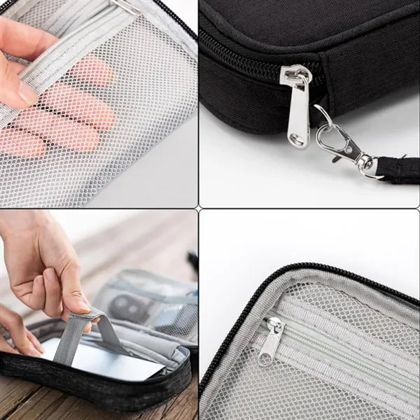 Portable Electronic Gadget Organizer Pouch with Wrist Strap