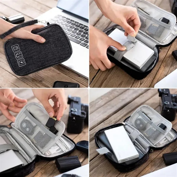 Portable Electronic Gadget Organizer Pouch with Wrist Strap