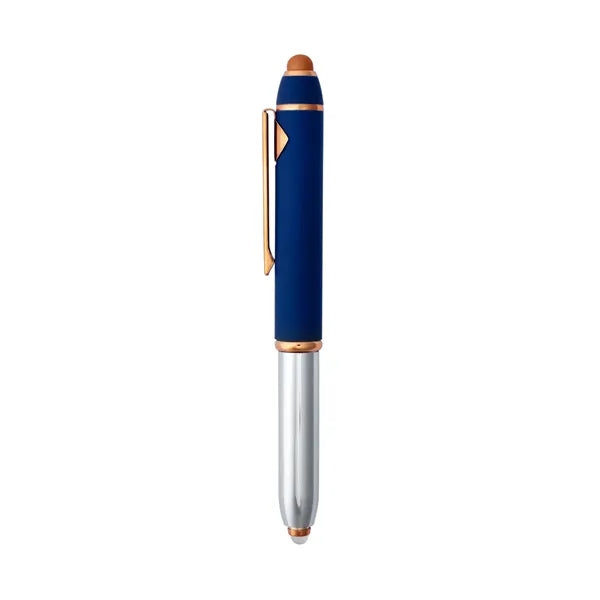 Flashlight and Stylus Two-Tone Metal Pen