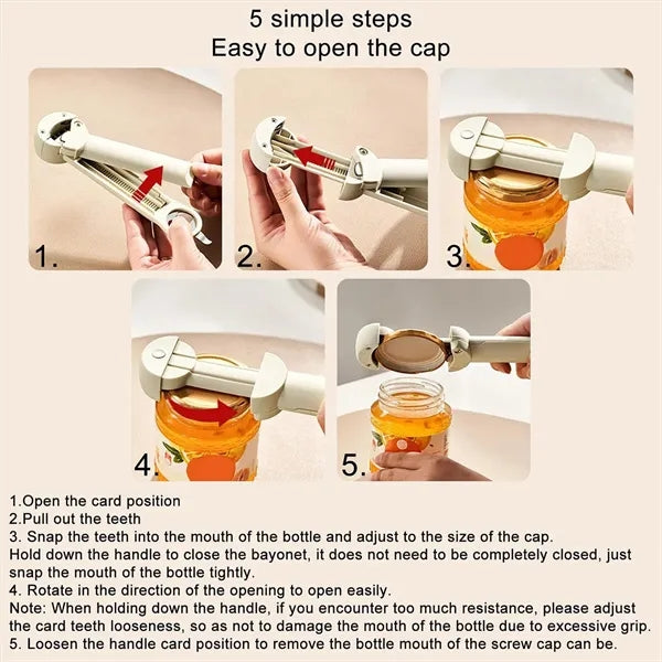 MultiFunction Retractable Bottle Opener and Lid Twister