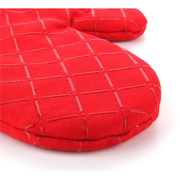 Heat Resistant Cotton Silicone Quilted Oven Mittens