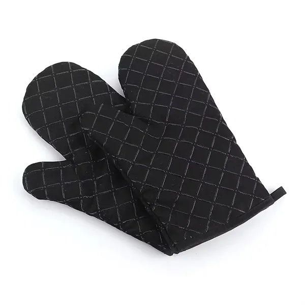 Heat Resistant Cotton Silicone Quilted Oven Mittens