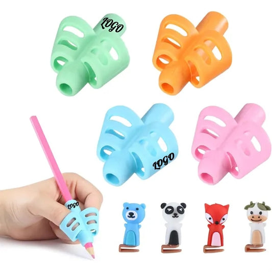 Pen- Pencil Grips for Kids Handwriting 4 Pack with 4 Clips