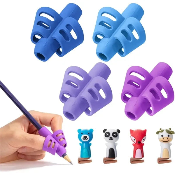 Pen- Pencil Grips for Kids Handwriting 4 Pack with 4 Clips
