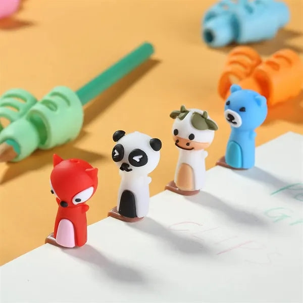Pen- Pencil Grips for Kids Handwriting 4 Pack with 4 Clips