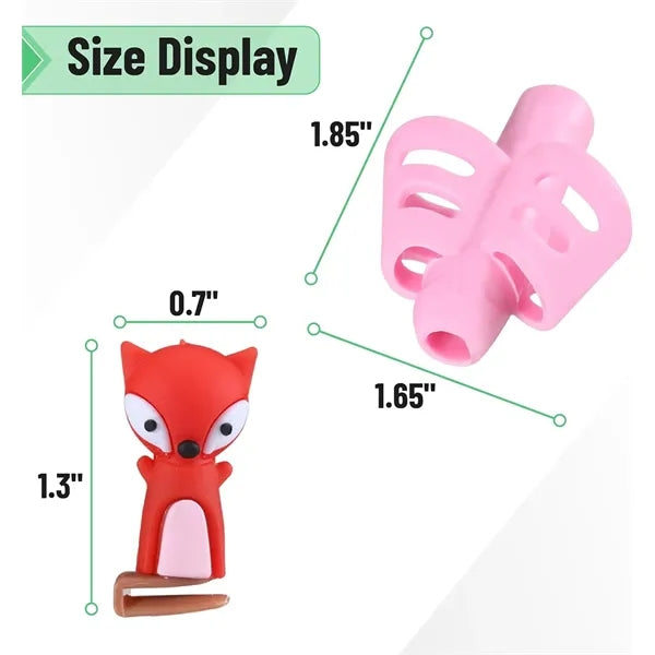 Pen- Pencil Grips for Kids Handwriting 4 Pack with 4 Clips