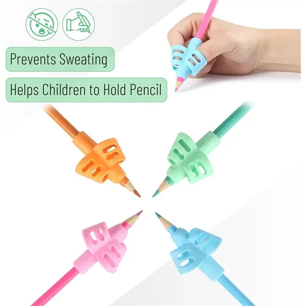Pen- Pencil Grips for Kids Handwriting 4 Pack with 4 Clips
