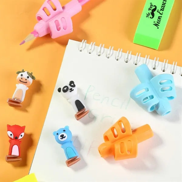 Pen- Pencil Grips for Kids Handwriting 4 Pack with 4 Clips