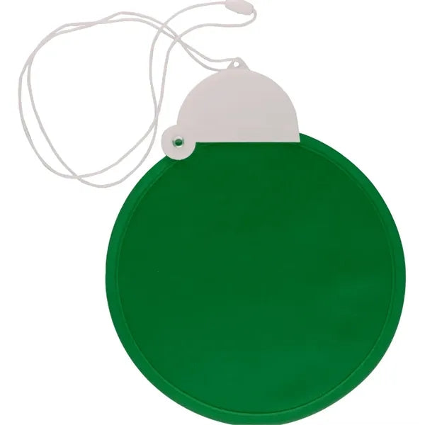 Collapsible Round Nylon Foldable Hand Held Fans with Lanyard