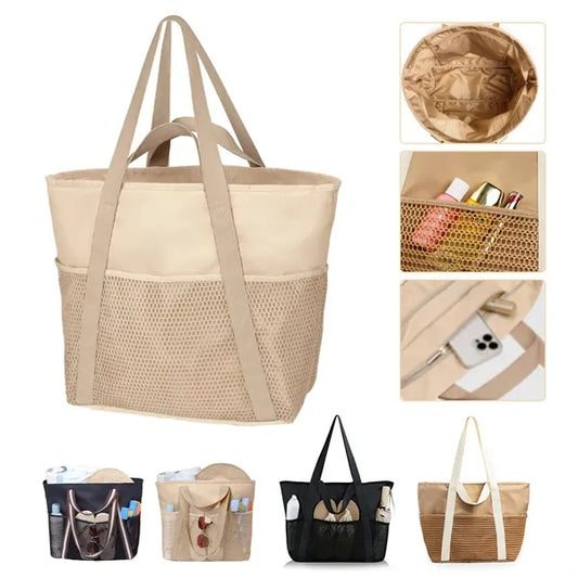 Large Capacity Waterproof Mesh Beach Tote Bag